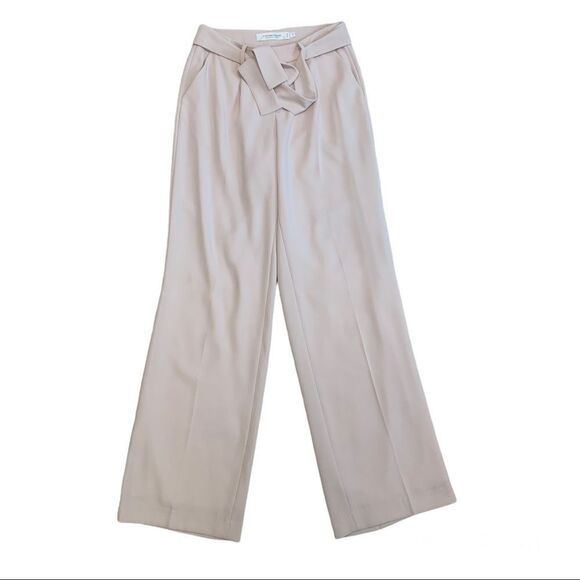CONTEMPORAINE Simons pastel blush pink pants tie waist Sz 2 - Picture 1 of 10